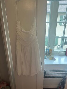 Princess Polly White Strapless Draped Dress